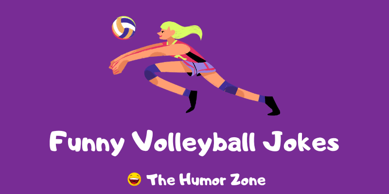 Featured image for a page of volleyball jokes and puns.